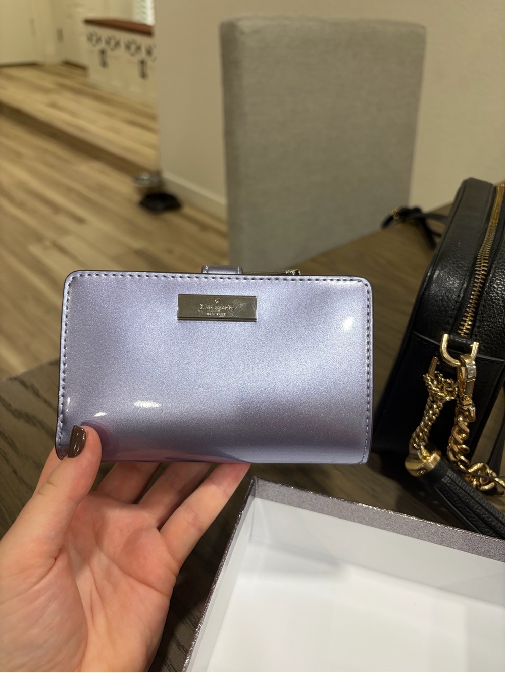 kate spade Metallic Lavender Compact Wallet